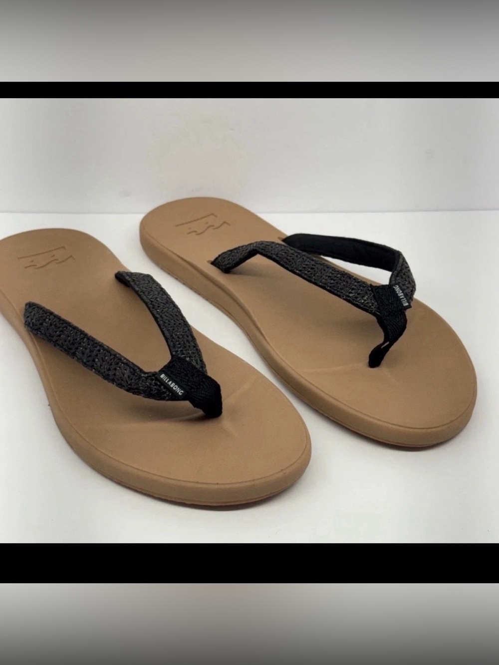 Billabong Women's Black Flip Flop Sandals Size 7 M US NEW